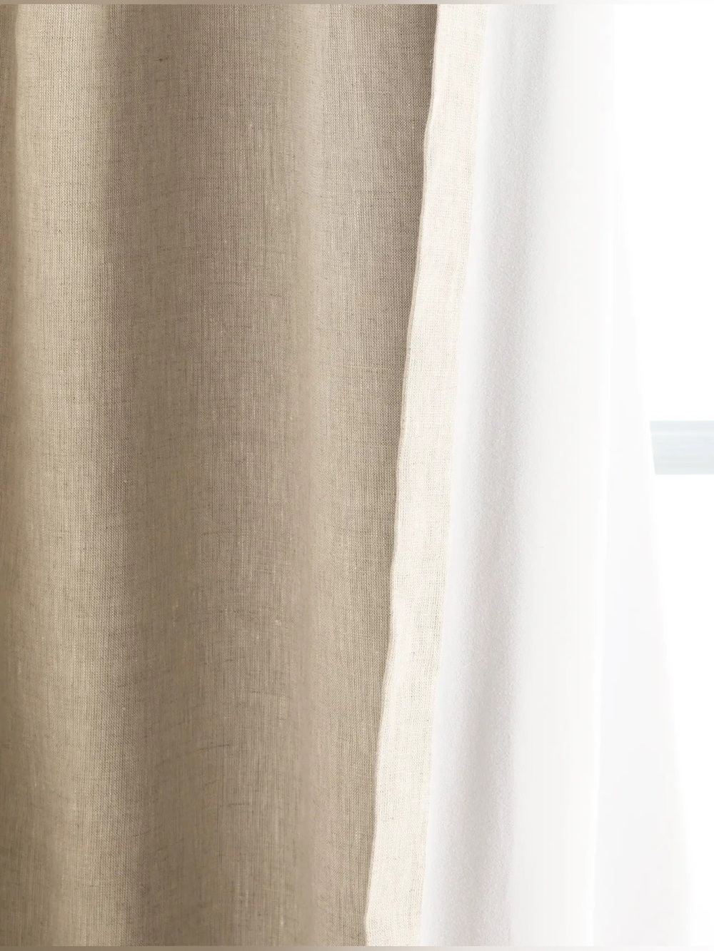 Quince 48x108 European Linen True Blackout Curtain Flax Panel - Picture 2 of 4